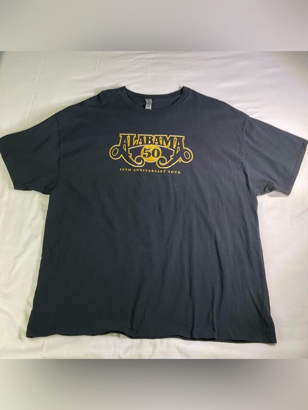 Alabama 50th Anniversary Tour Band T-Shirt Black Graphic Tee 100% cotton sz 3XL